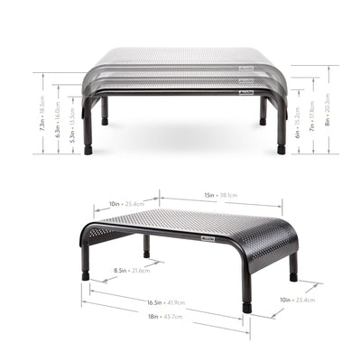 Metal Art Ergo 3 Adjustable Monitor Stand 15-Inch Wide Platform