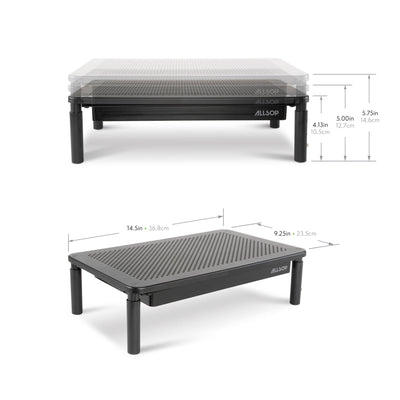 Metal Art Tri-Level Adjustable Height Monitor Stand with Drawer