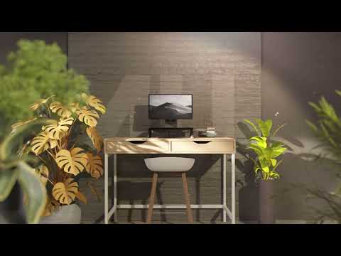 Metal Art Tri-Level Adjustable Height Monitor Stand with Drawer