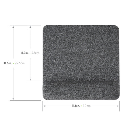 Premium Plush MousePad with Wrist Rest overhead with dimensions