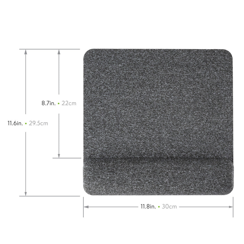 Premium Plush MousePad with Wrist Rest overhead with dimensions